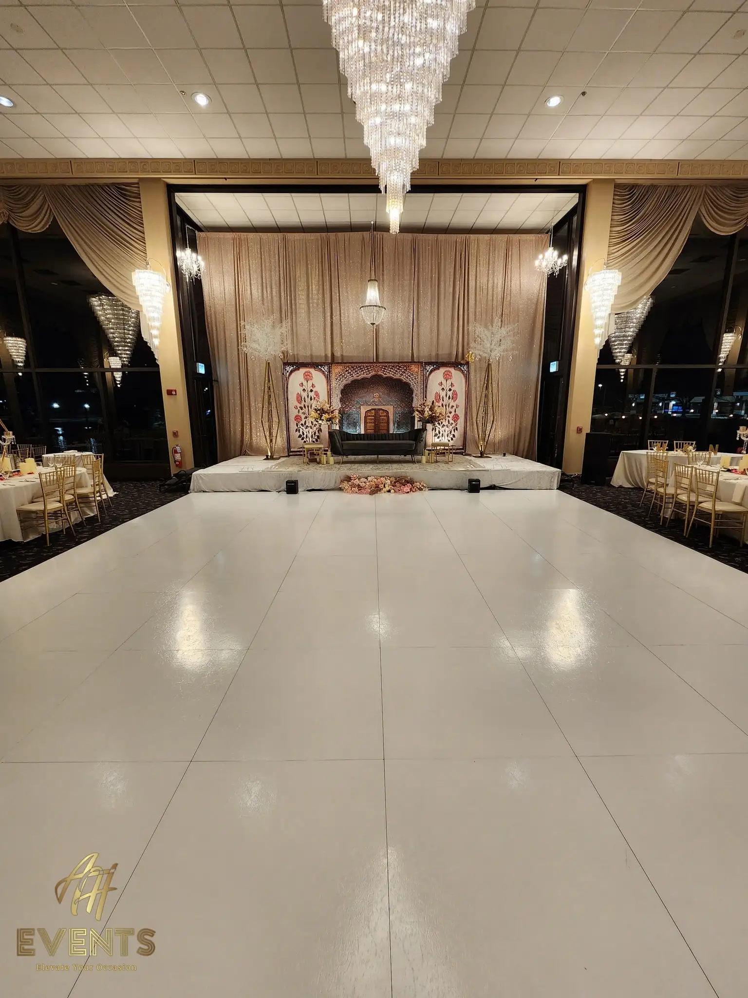 slate white dance floor indoors