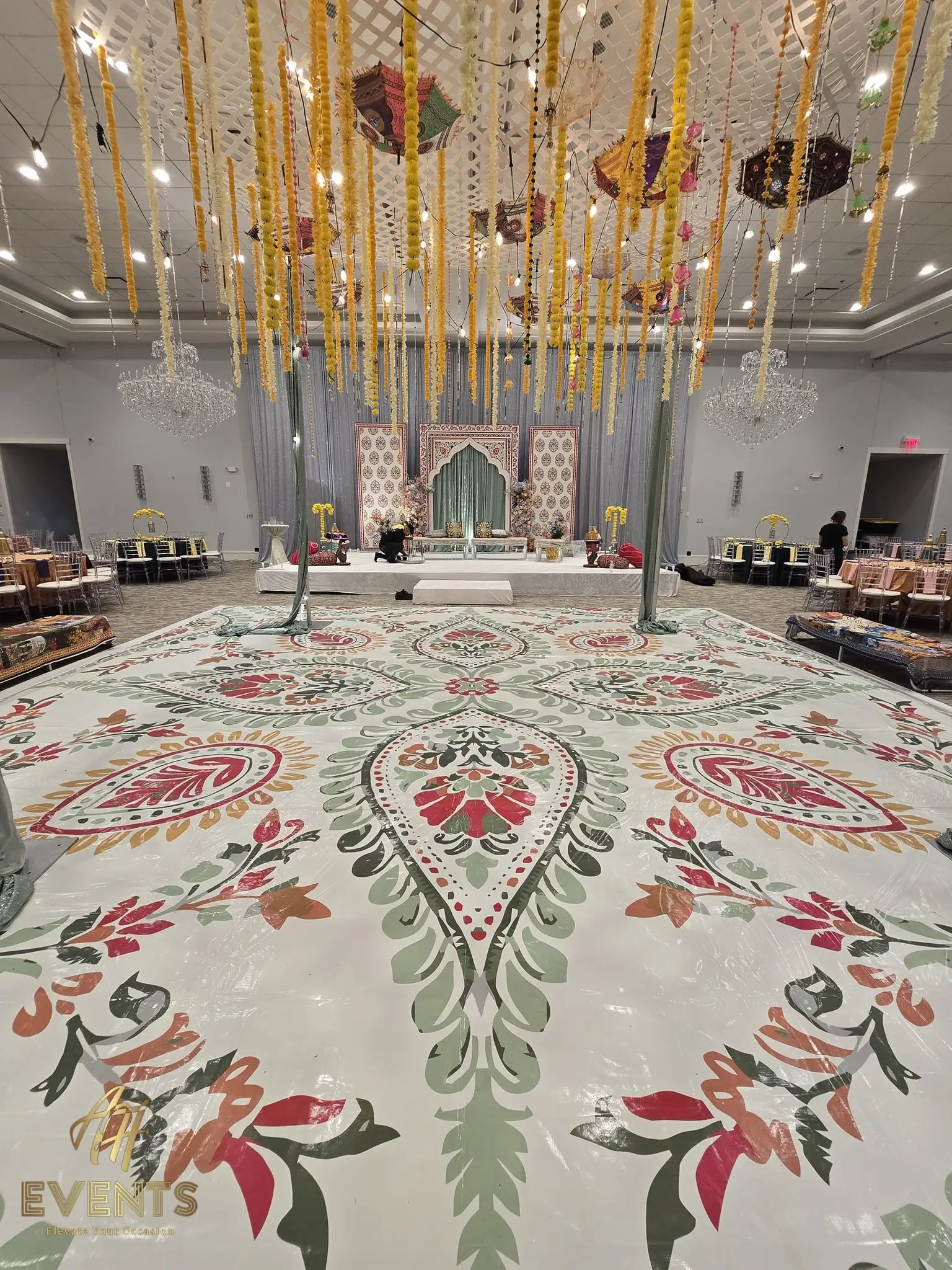 decorative design on vinyl wrap for dance floor