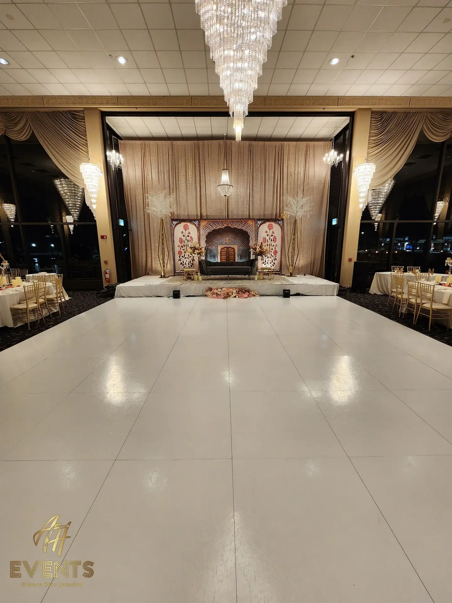 Slate white dance floor indoors