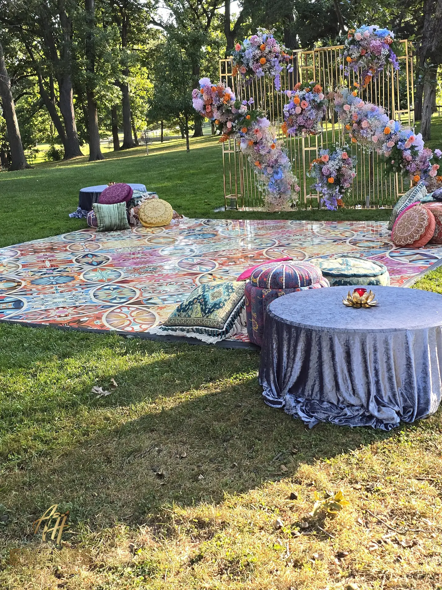 Kaleidoscope dance floor at an outdoor event