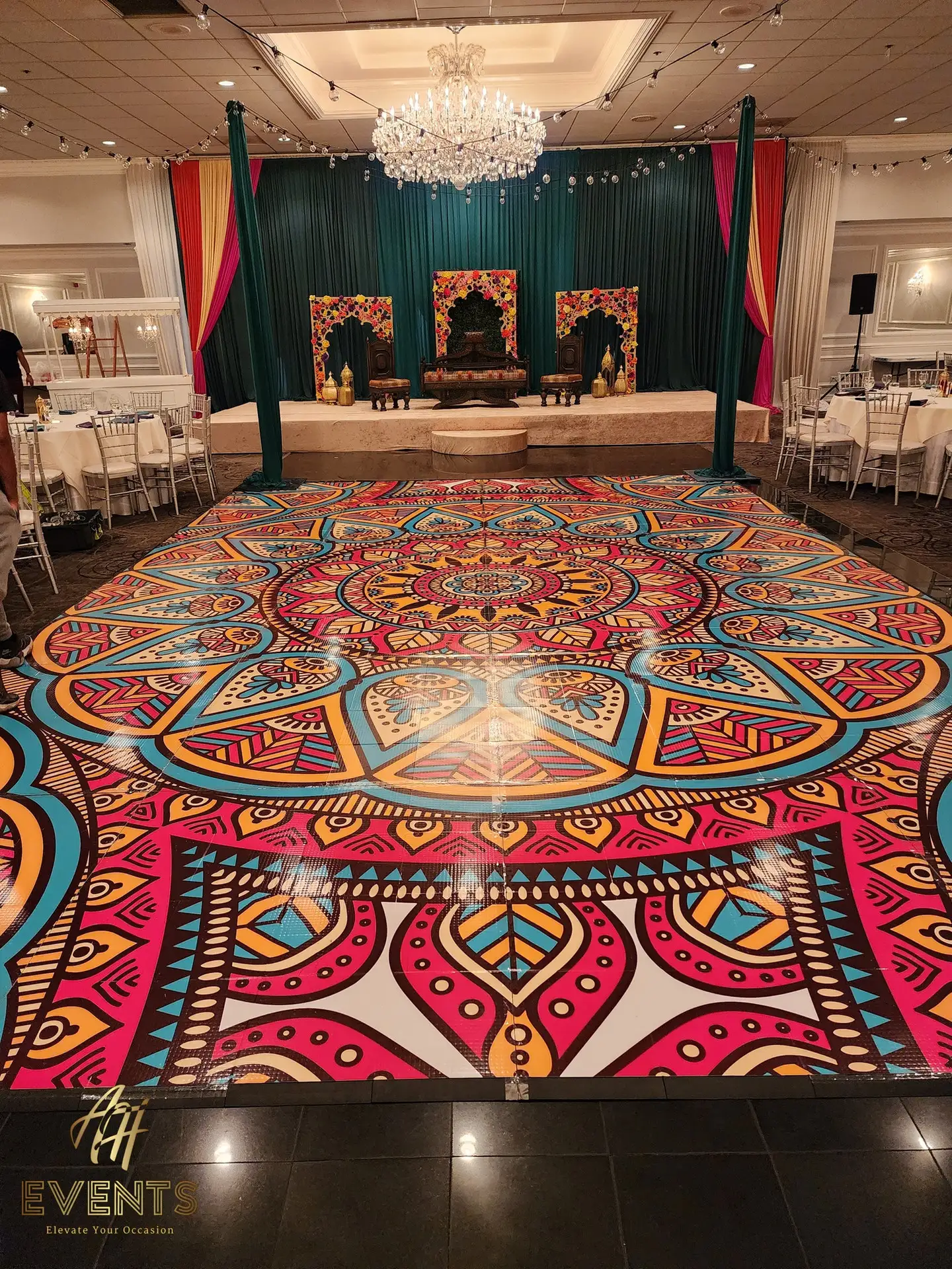 Mandala dance floor at a celebration